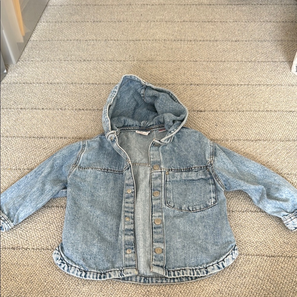 Zara Kids Denim Jacket with Hood 18-24mo